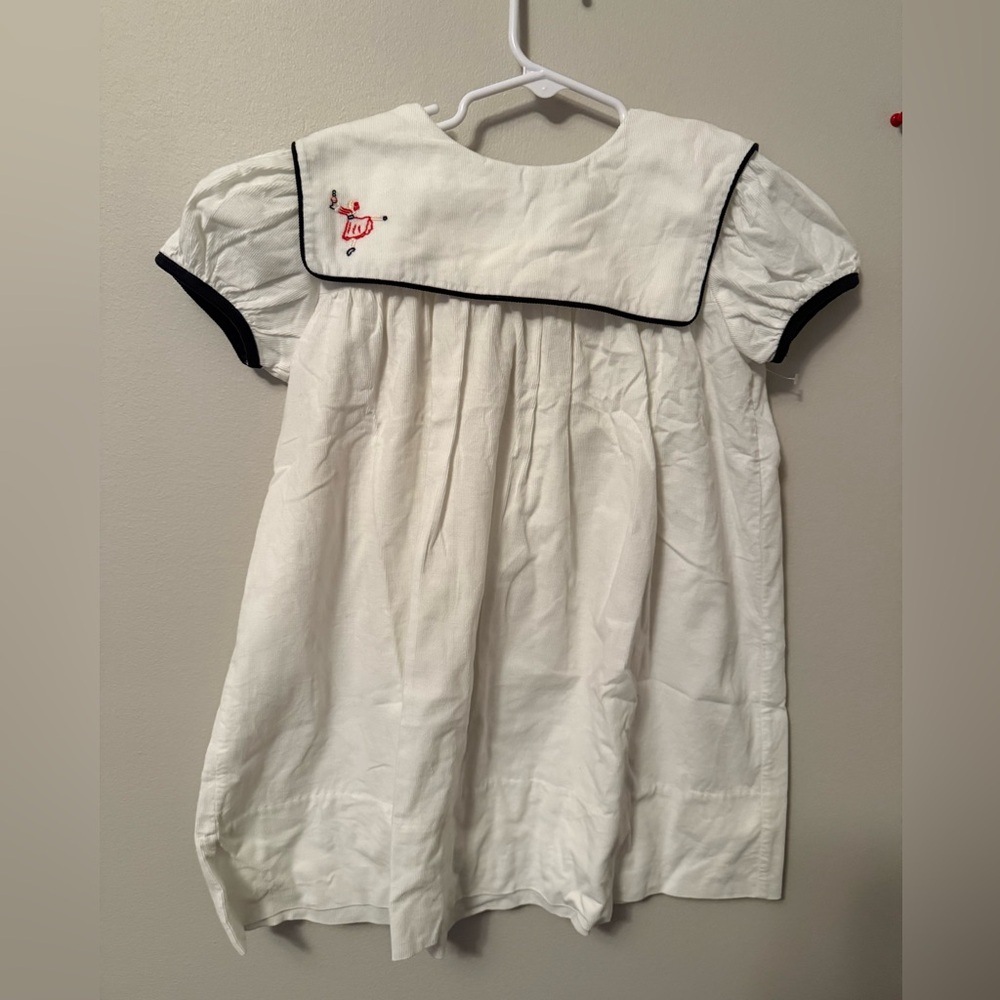 Lullaby Set Christmas White Dress with Black Trim